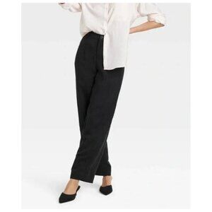 A New Day Women's High Rise Straight Leg Casual Full Trouser Pants Black NWT